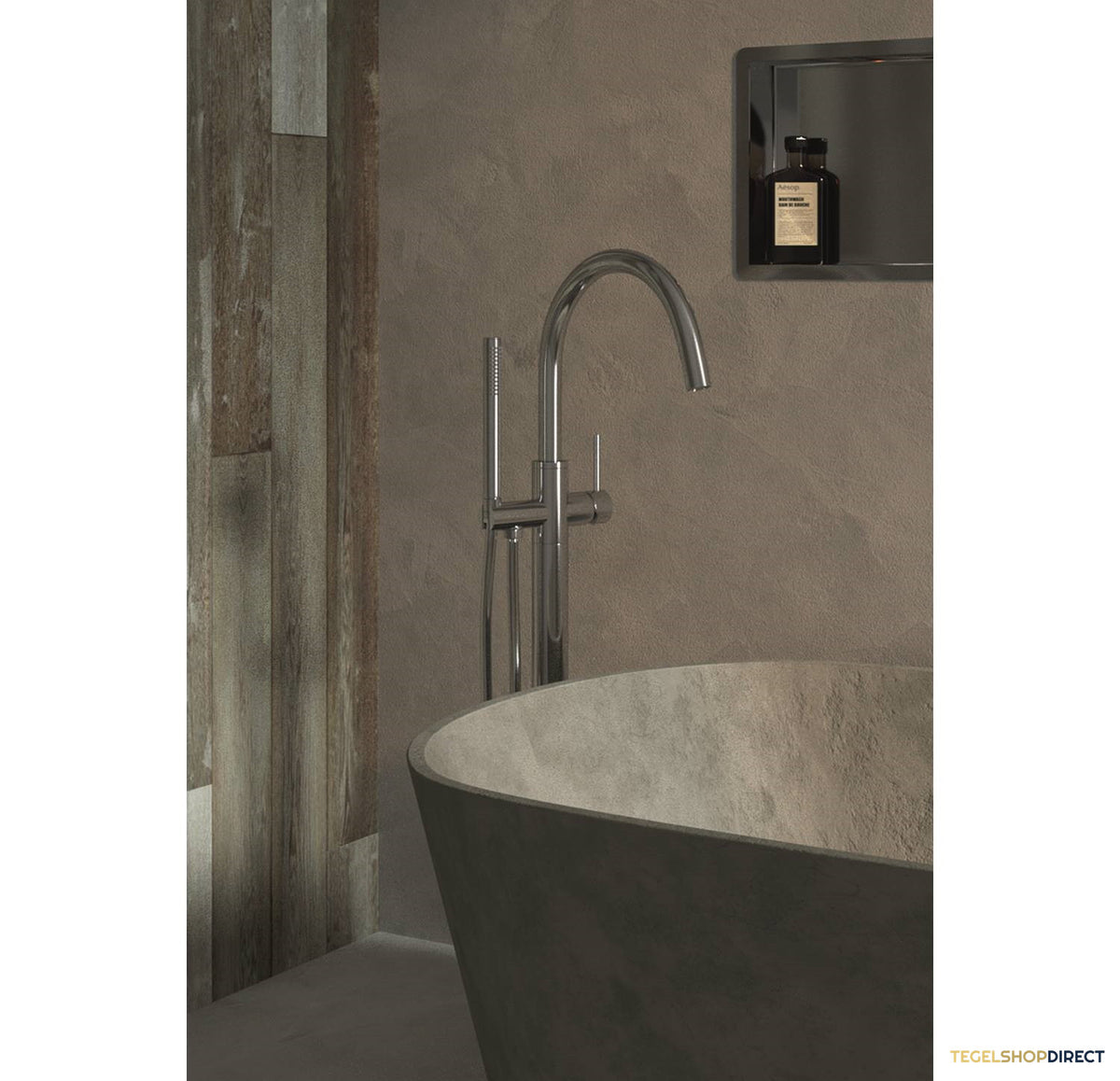 Vrijstaande Badkraan Brauer Chrome Met Handdouche Staafmodel Chroom – afbeelding 2