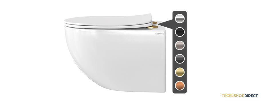 Wandcloset BRAUER Tornado Keramiek Hoogglans Wit Inc. Gekleurde Rozetten – afbeelding 3