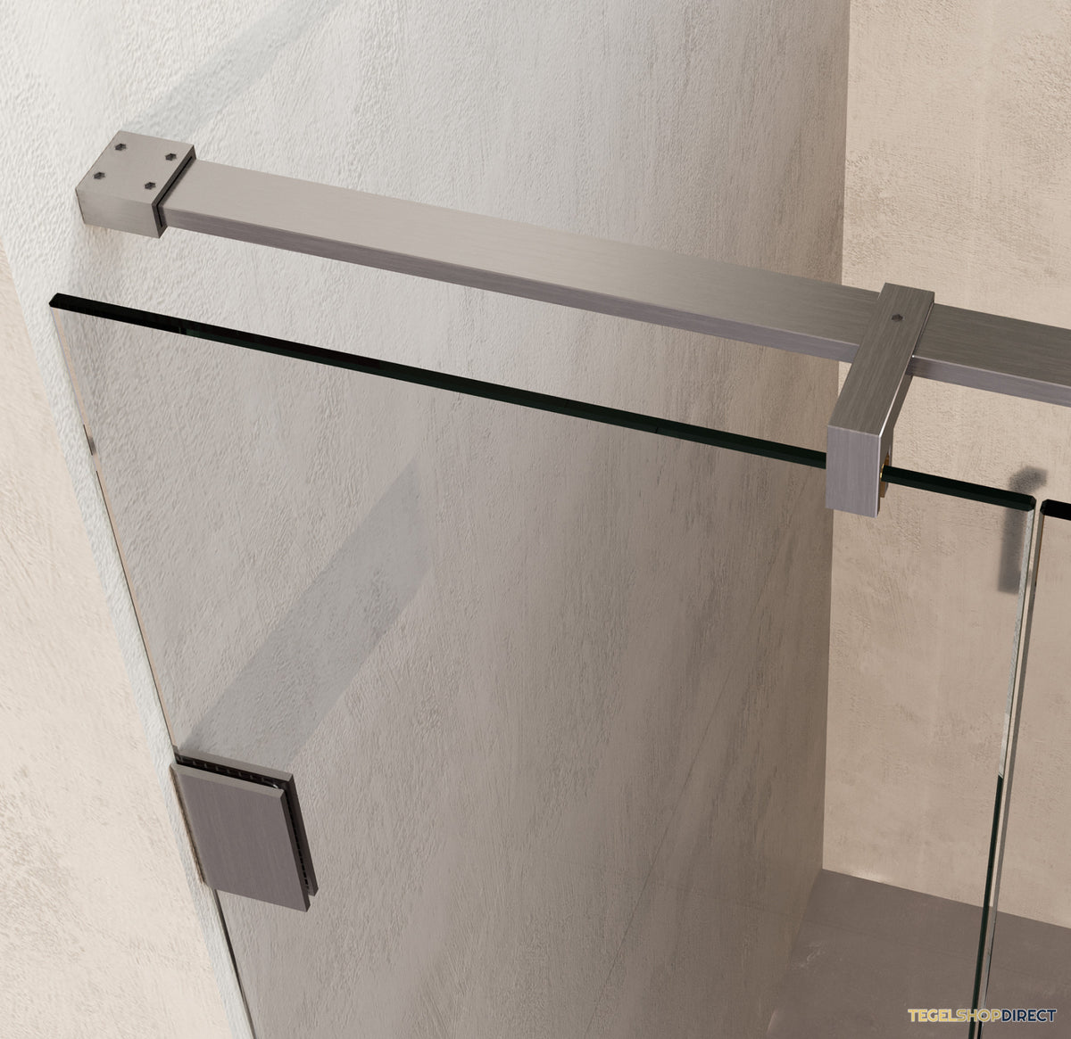 BRAUER Void nisdeur 2-delig helder glas 150x200 omkeerbaar met draaideur 70 aan muur incl. glascoating PVD RVS-kleurig – afbeelding 4