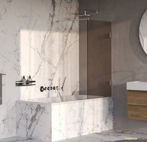 BRAUER Void Badwand 80x140 Brons Glas Incl. Glascoating Chroom