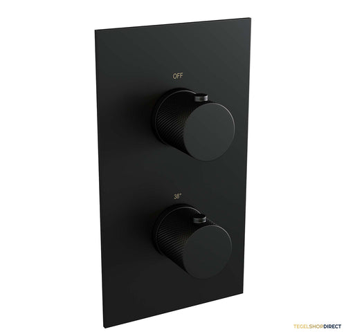 Inbouwthermostaat Compleet Brauer Black Carving 3-weg Mat Zwart