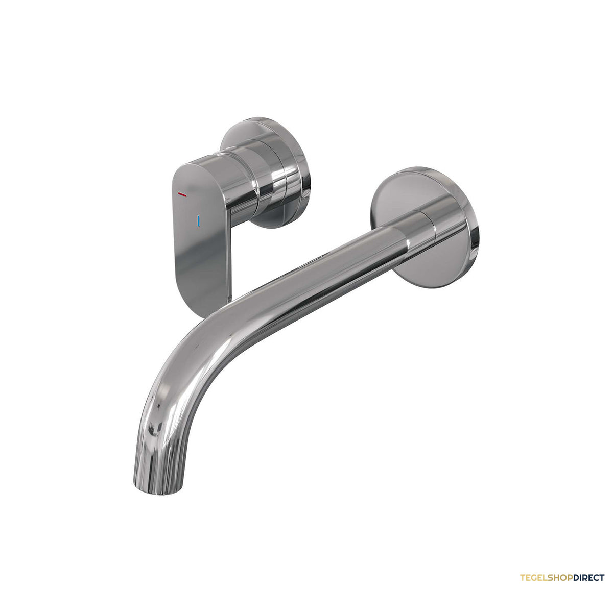Inbouw Wastafelmengkraan Brauer Chrome Edition Coldstart Gebogen Uitloop Platte Hendel Links Chroom Met Rozetten
