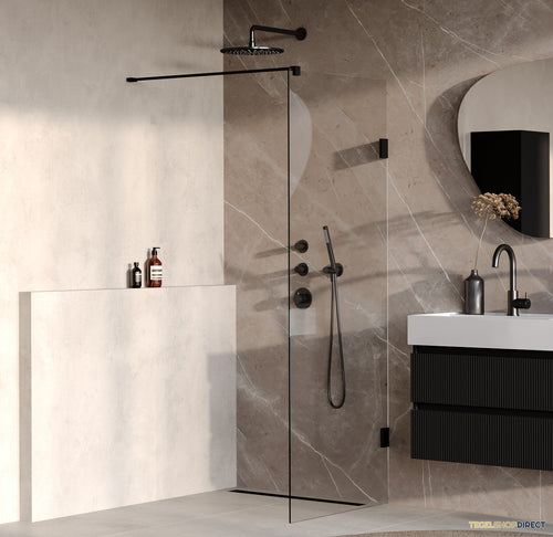 BRAUER Void inloopdouche helder glas 70x200 incl. glascoating mat zwart
