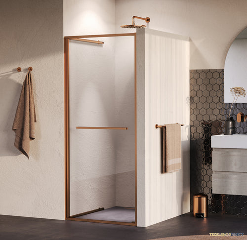 BRAUER Luminis Nisdeur Naar Binnen Draaiend 90x200 Omkeerbaar Helder Glas Incl. Glascoating PVD Koper Geborsteld