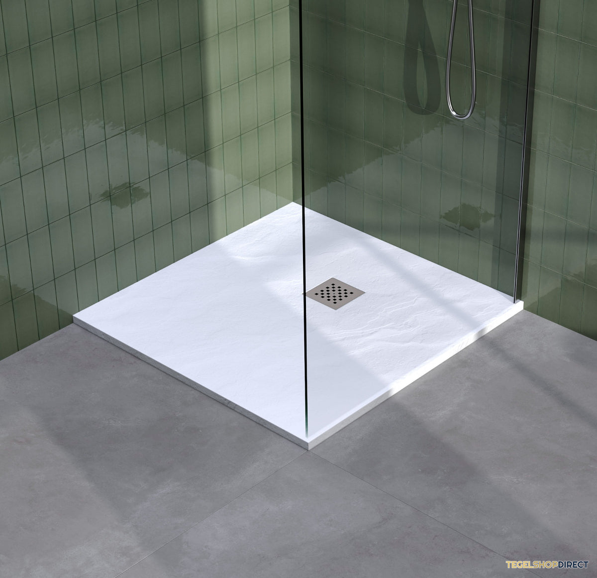 BRAUER Douchebak Asteroid 80x140 incl. antislip en antibacterieel mineraalmarmer mat wit – afbeelding 2