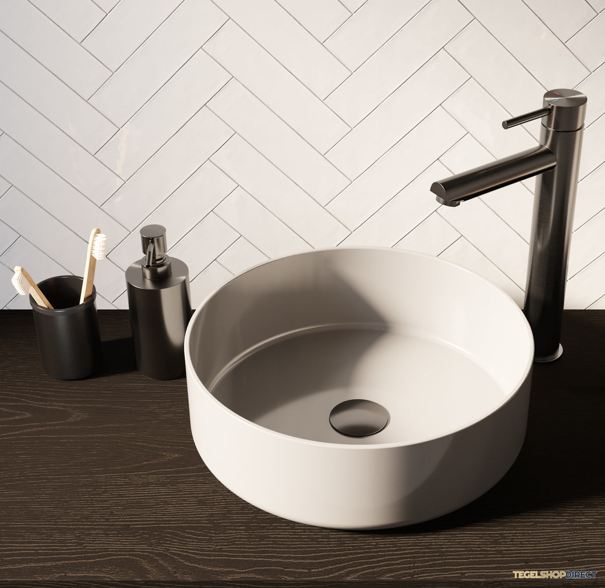 Zeepdispenser en Beker BRAUER Model A Incl. Wand Ophanging en Magnetisch opzetvlak Geborsteld Gunmetal – afbeelding 3