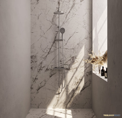 Regendouche Brauer Brushed Showerpipe Met Thermostaat 20cm 3 Standen Geborsteld RVS