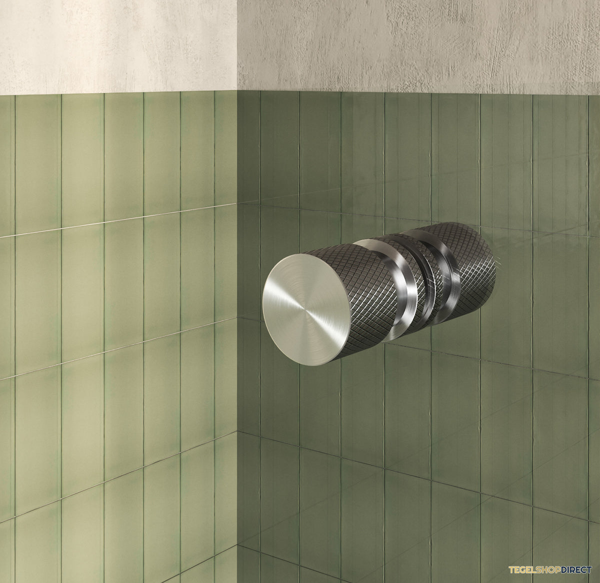 BRAUER Void Carving nisdeur 2-delig helder glas 160x200 omkeerbaar met draaideur 70 aan muur incl. glascoating PVD RVS-kleurig geborsteld – afbeelding 6