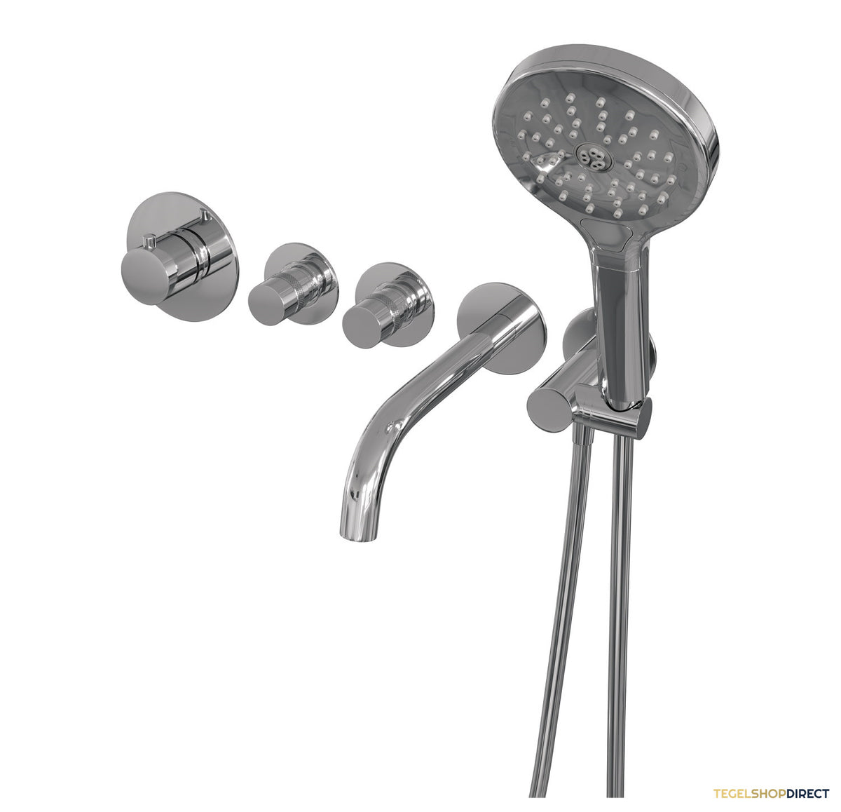 Inbouwthermostaatset Brauer Chrome Incl Baduitloop en 3 Standen Handdouche Chroom – afbeelding 7