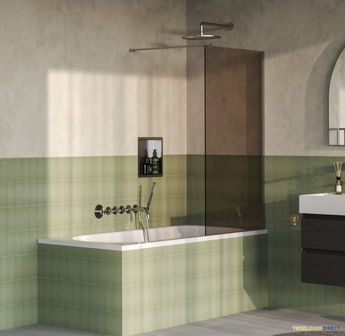 BRAUER Oblivion Badwand 80x140 Brons Glas Incl. Glascoating PVD RVS-Kleurig Geborsteld