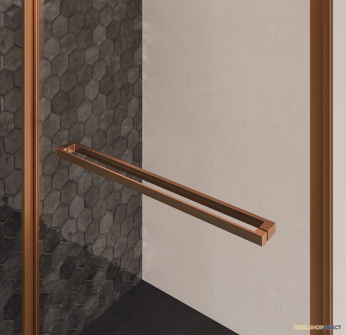 BRAUER Luminis Douchecabine 3-Delig Naar Binnen Draaiend 120x90x200 Omkeerbaar Helder Glas Incl. Glascoating PVD Koper Geborsteld – afbeelding 4