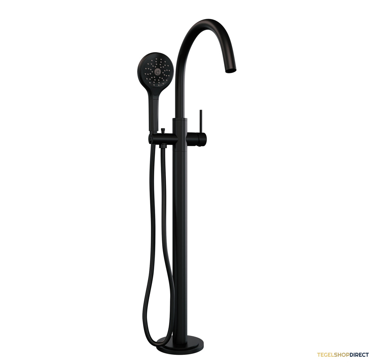 Brauer Stripe vrijstaande badmengkraan SET 02 met 3-standen handdouche en doucheslang mat zwart – afbeelding 2