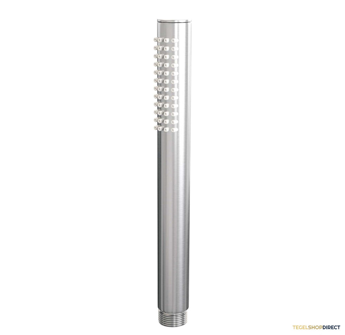 Brauer Stripe thermostatische inbouw badkraan met drukknoppen SET 03 met uitloop en staaf handdouche en doucheslang en wandaansluitbocht RVS-kleurig geborsteld PVD – afbeelding 5