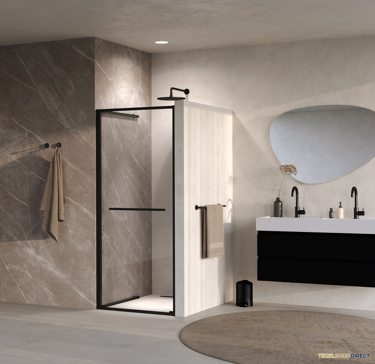 BRAUER Luminis Nisdeur Naar Binnen Draaiend 90x200 Omkeerbaar Helder Glas Incl. Glascoating Mat Zwart – afbeelding 2