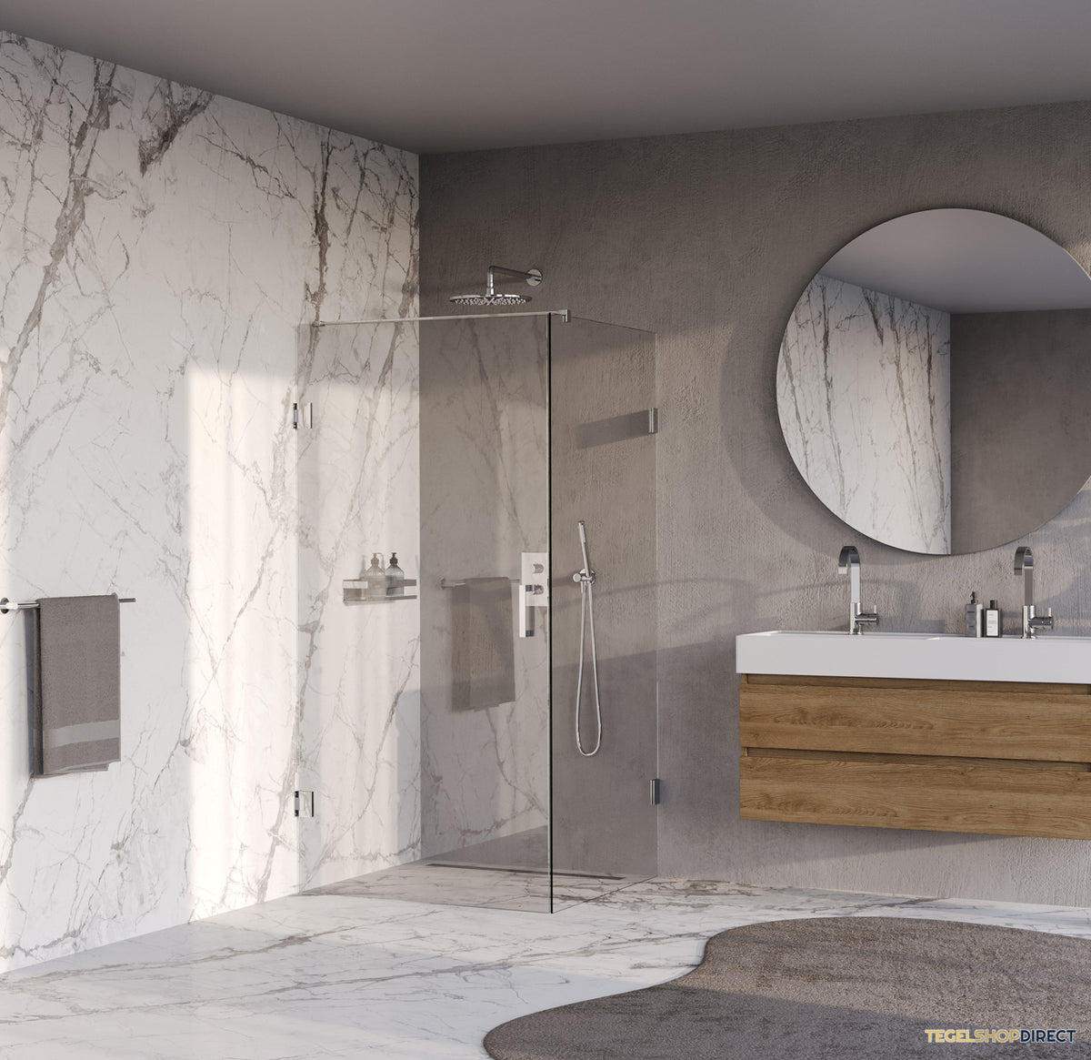 BRAUER Void douchecabine met draaideur helder glas 100x100x200 incl. glascoating chroom – afbeelding 2
