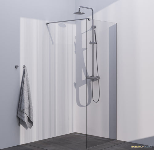 BRAUER Season inloopdouche model C helder glas 90x200 incl. glascoating RVS-kleurig geborsteld