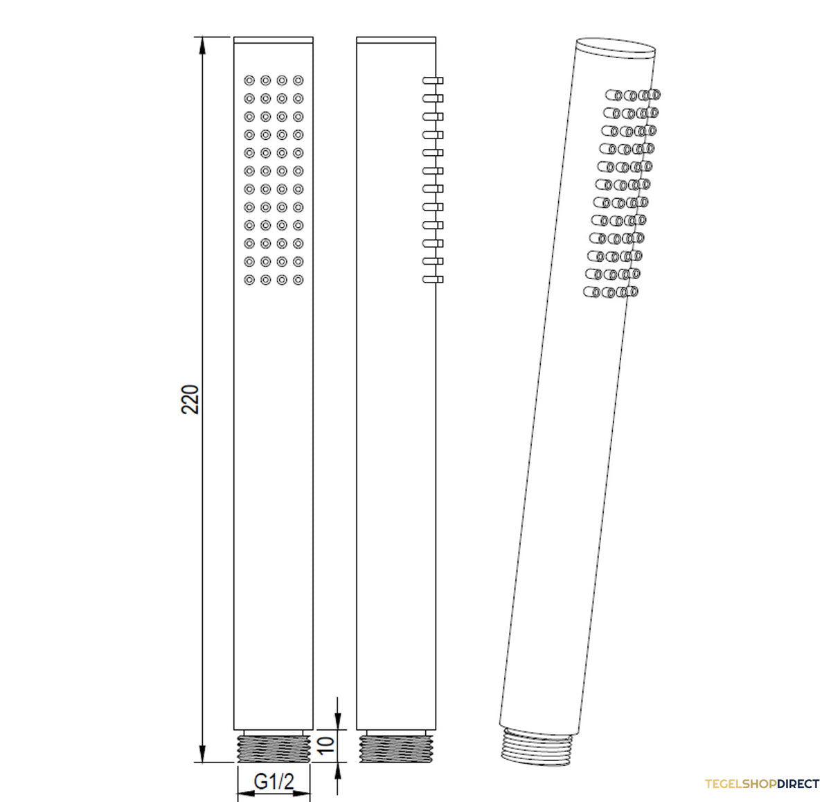 Handdouche Brauer Gold Edition Staaf Geborsteld Goud – afbeelding 2