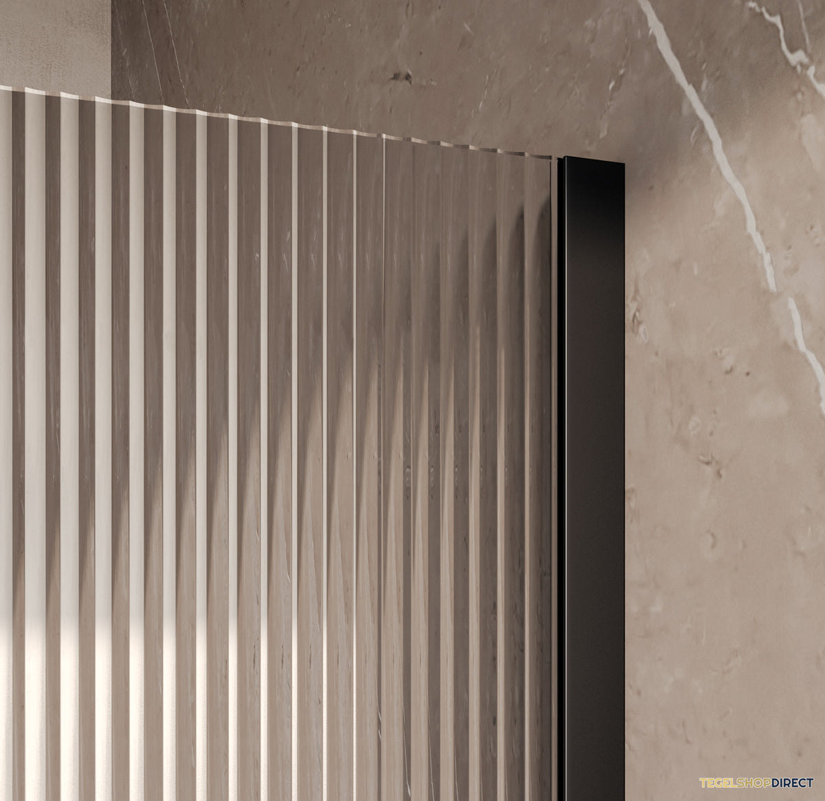BRAUER Oblivion Flow inloopdouche helder ribbelglas 120x200 incl. glascoating Mat Zwart – afbeelding 3
