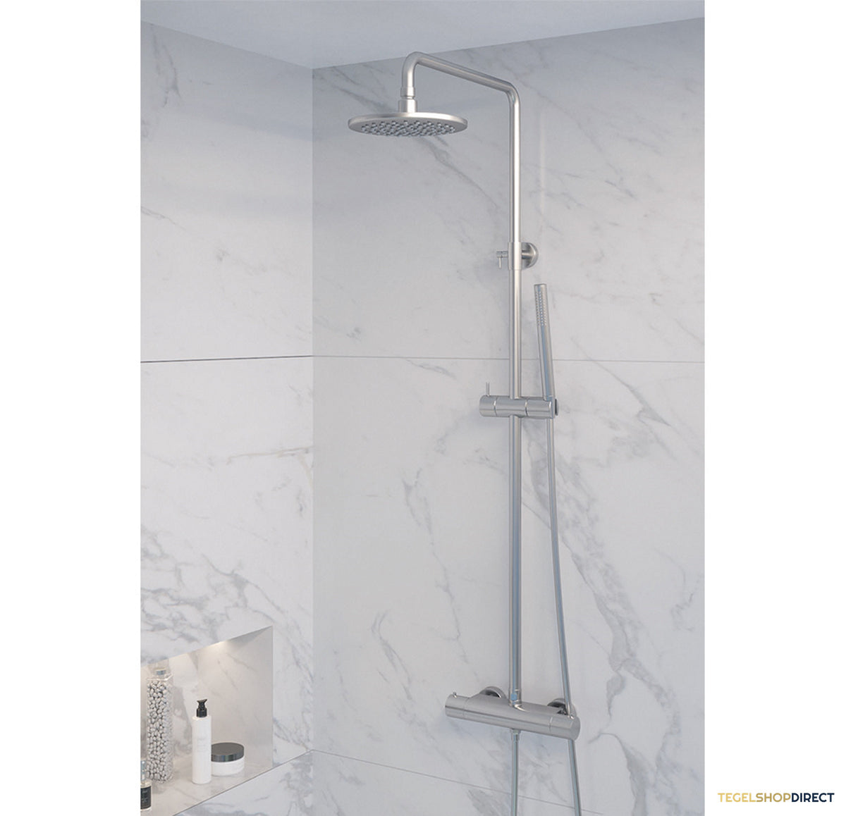 Opbouw Regendoucheset Brauer Chrome Edition Thermostatisch Met Hoofddouche 20 cm Staafhanddouche Chroom