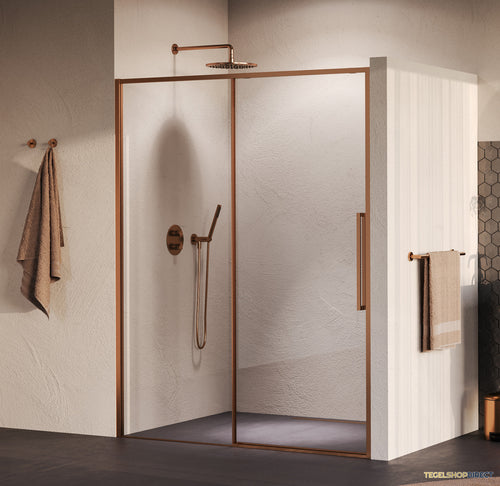 BRAUER Galactic Nisdeur 2-Delig Schuif 160x200 Omkeerbaar Helder Glas Incl. Glascoating PVD Koper Geborsteld