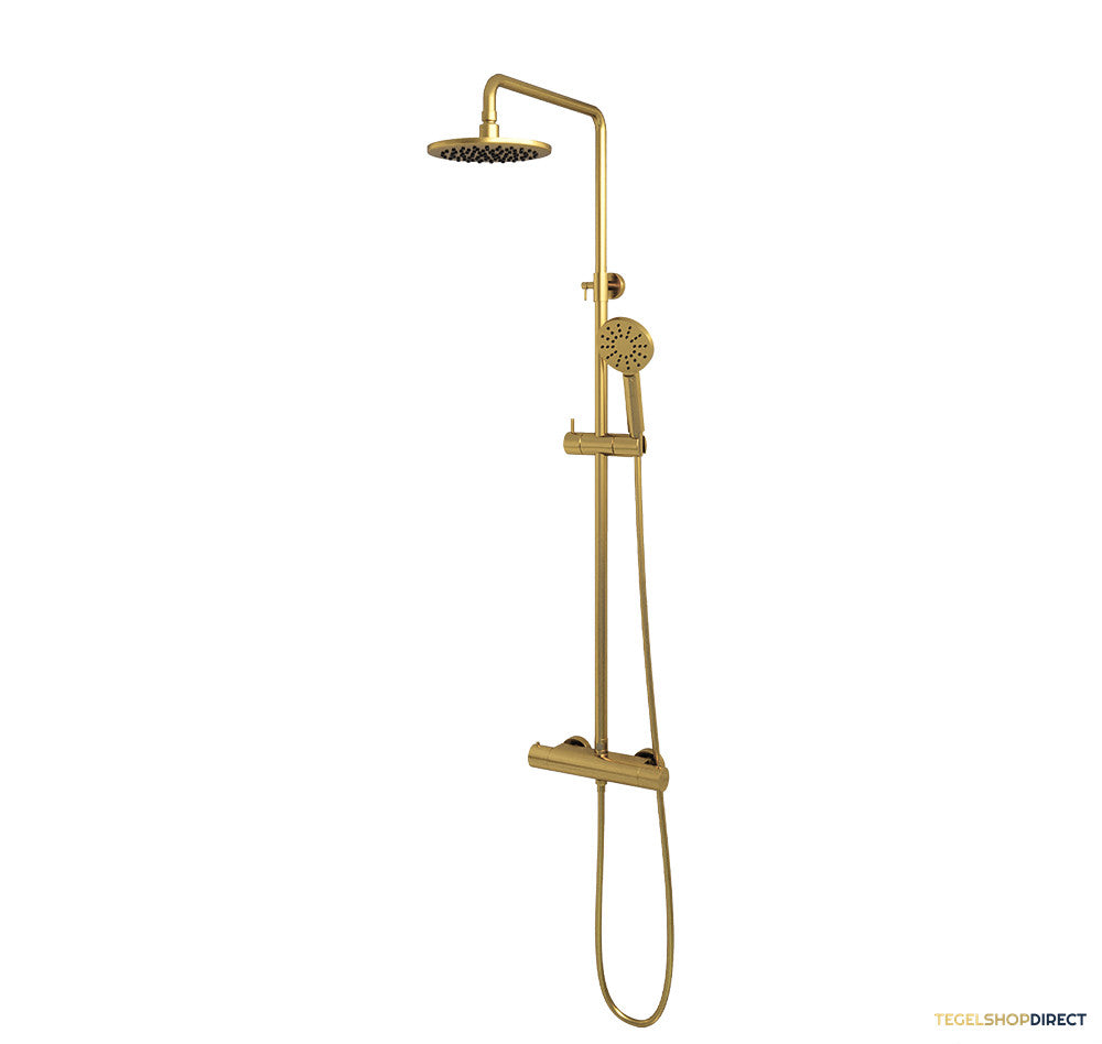 Regendoucheset Opbouw Brauer Gold Edition 20 cm Thermostatisch met Handdouche 3-Standen Geborsteld Goud – afbeelding 2