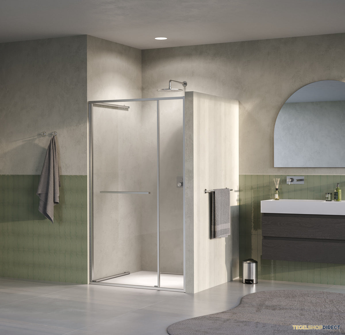 BRAUER Luminis Nisdeur 2-Delig Naar Binnen Draaiend 120x200 Omkeerbaar Helder Glas Incl. Glascoating PVD RVS-Kleurig Geborsteld – afbeelding 2