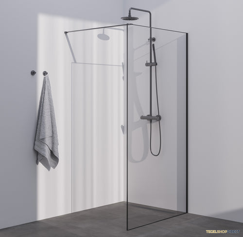 BRAUER Season inloopdouche model D helder glas 100x200 incl. glascoating Season-Gunmetal
