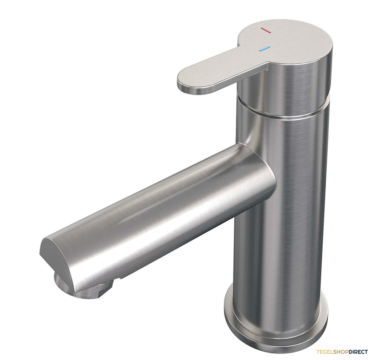 Wastafelmengkraan Brauer Brushed Edition Coldstart Opbouw Laag Korte Platte Hendel Geborsteld RVS PVD
