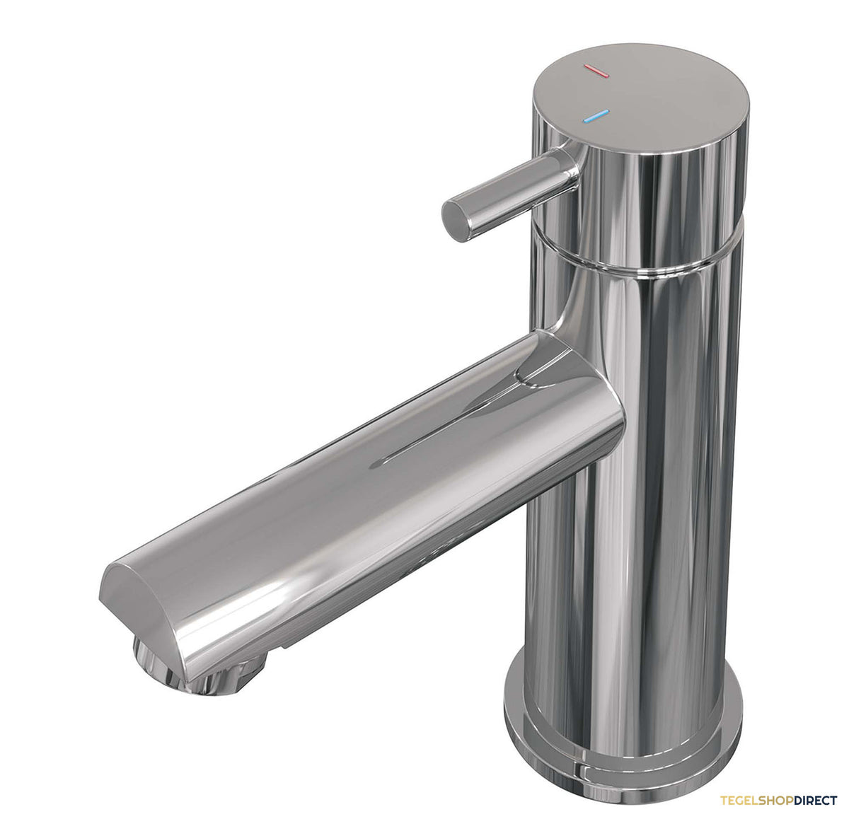 Wastafelmengkraan Brauer Chrome Edition Coldstart Opbouw Laag Korte Ronde Hendel Chroom