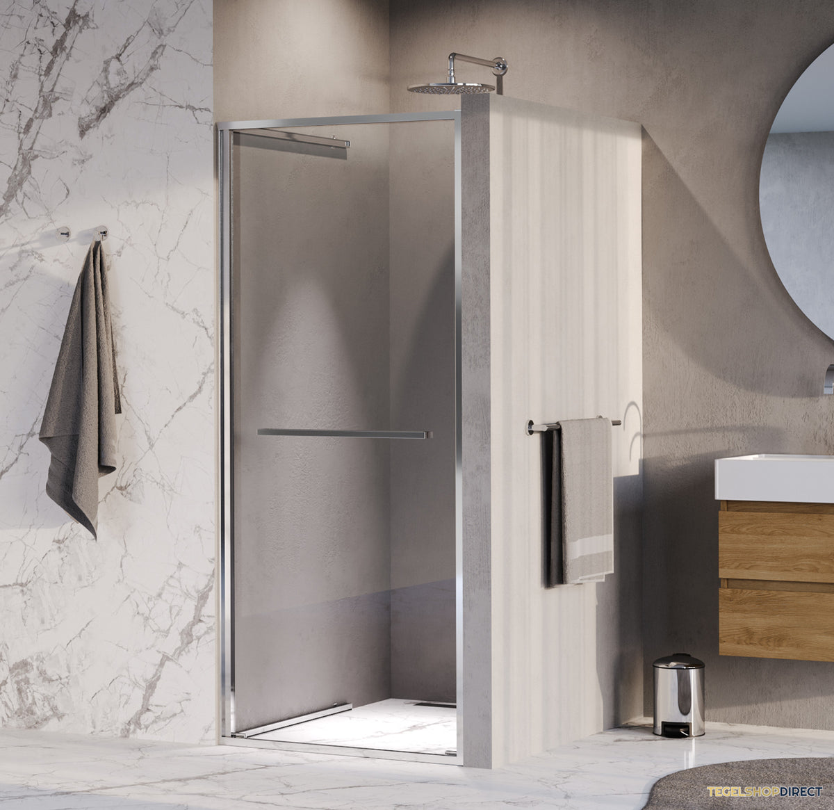 BRAUER Luminis Nisdeur Naar Binnen Draaiend 90x200 Omkeerbaar Helder Glas Incl. Glascoating Chroom