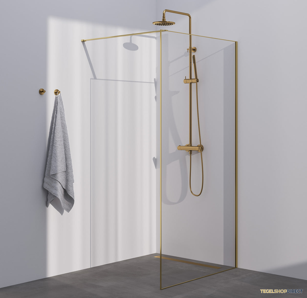 BRAUER Season inloopdouche model D helder glas 120x200 incl. glascoating Season-Goud – afbeelding 2