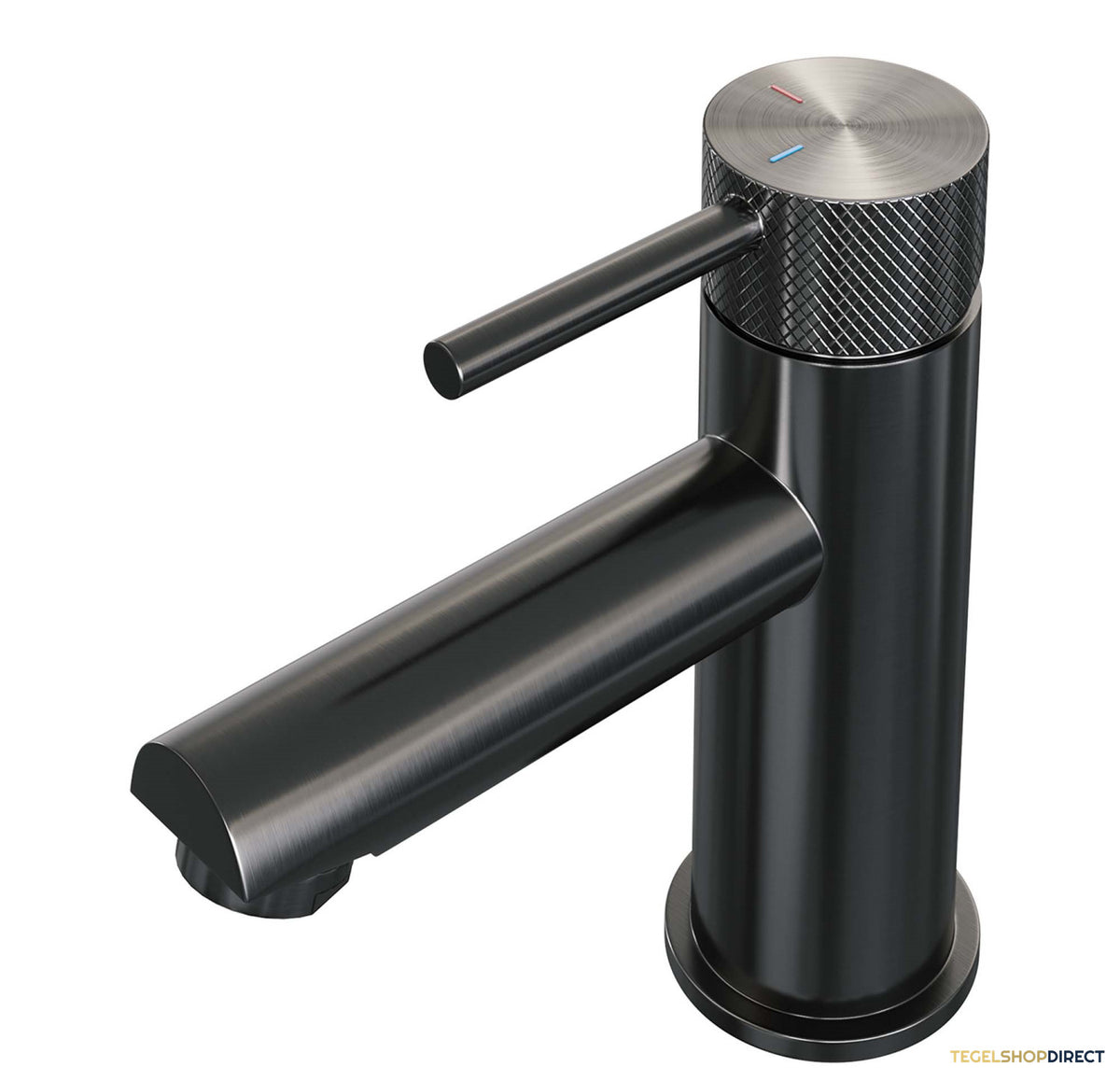 Wastafelmengkraan Brauer Gunmetal Carving Coldstart Opbouw Laag Ronde Hendel Geborsteld Gunmetal PVD