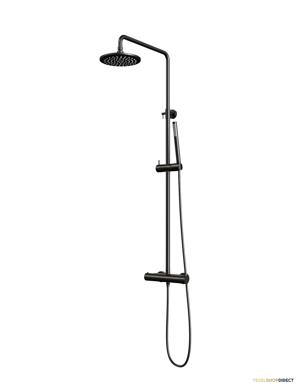 Regendouche Brauer Black Showerpipe met Thermostaat 20cm Mat Zwart – afbeelding 2