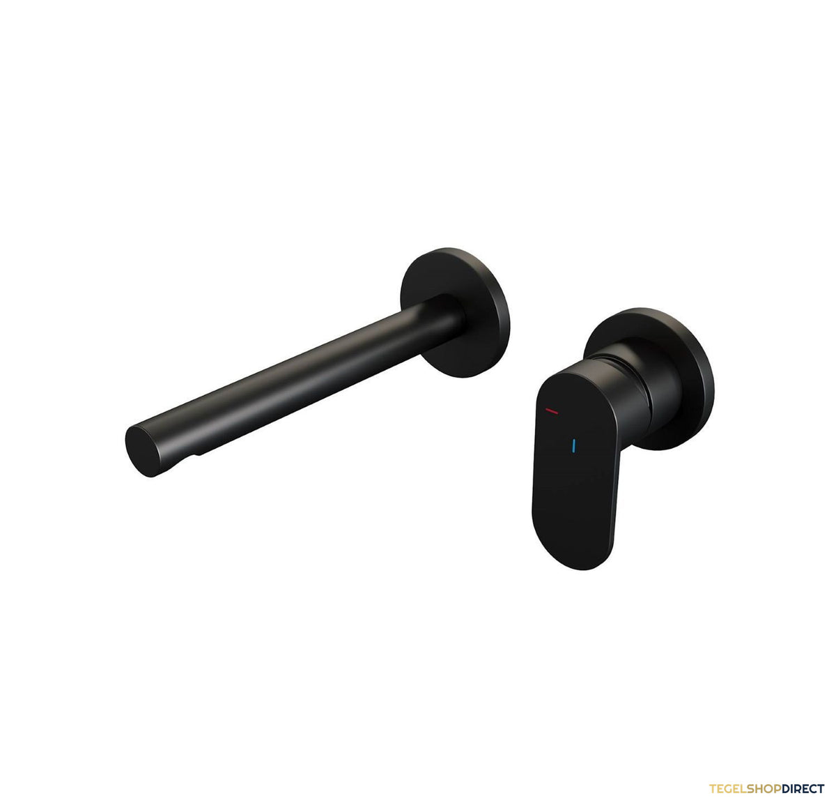 Inbouw Wastafelmengkraan Brauer Black Edition Coldstart Rechte Uitloop Platte Hendel Rechts Mat Zwart Met Rozetten – afbeelding 3