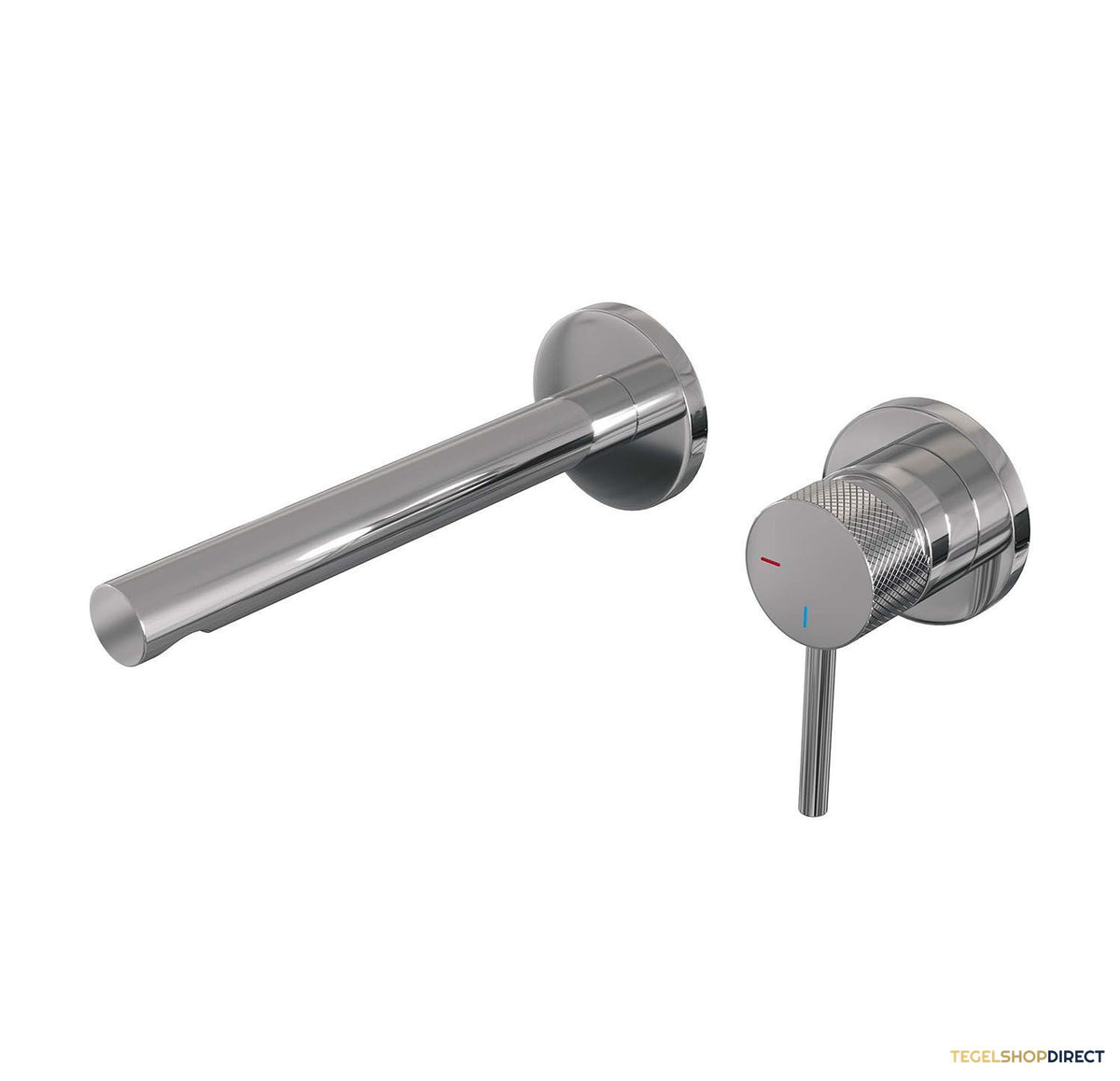 Inbouw Wastafelmengkraan Brauer Chrome Carving Coldstart Rechte Uitloop Ronde Hendel Rechts Chroom Met Rozetten