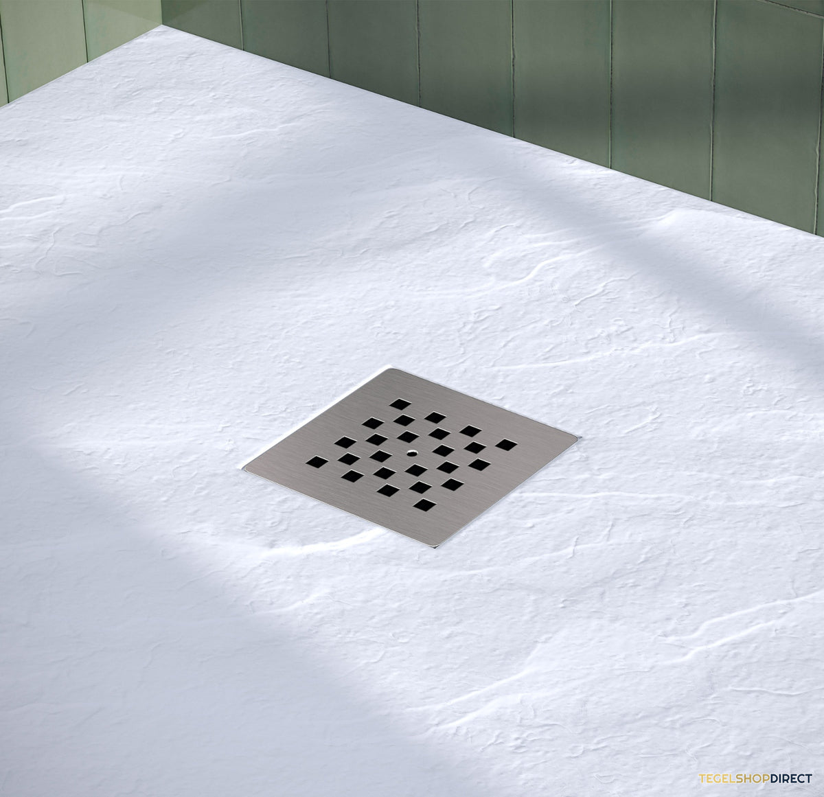 BRAUER Douchebak Asteroid 80x160 incl. antislip en antibacterieel mineraalmarmer mat wit – afbeelding 3