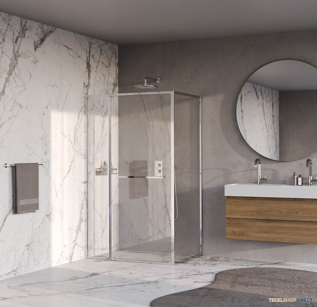 BRAUER Luminis Douchecabine 3-Delig Naar Binnen Draaiend 120x90x200 Omkeerbaar Helder Glas Incl. Glascoating Chroom – afbeelding 2