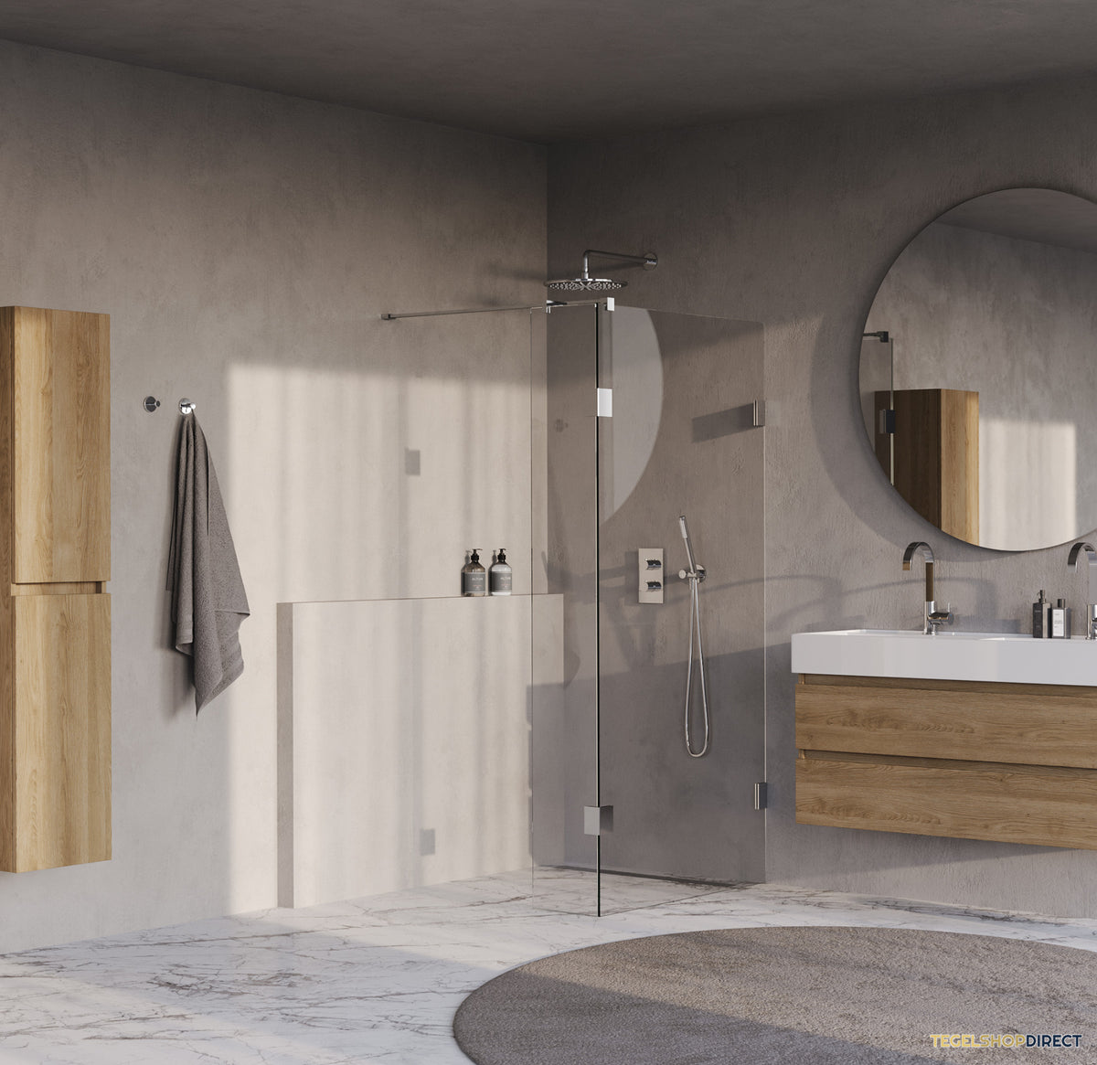 BRAUER Void inloopdouche helder glas 100x200 met 40 zijwand incl. glascoating chroom – afbeelding 2