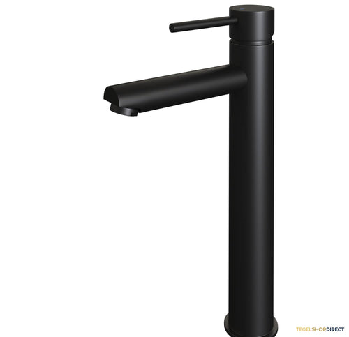 Wastafelmengkraan Brauer Black Edition Coldstart Opbouw Hoog Ronde Hendel Mat Zwart