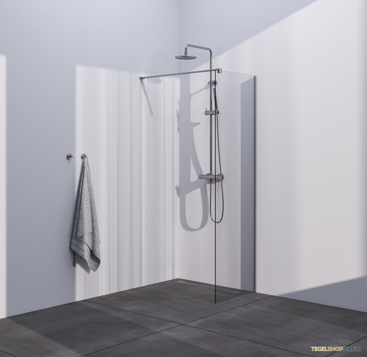 BRAUER Season inloopdouche model C helder glas 60x200 incl. glascoating RVS-kleurig geborsteld – afbeelding 2