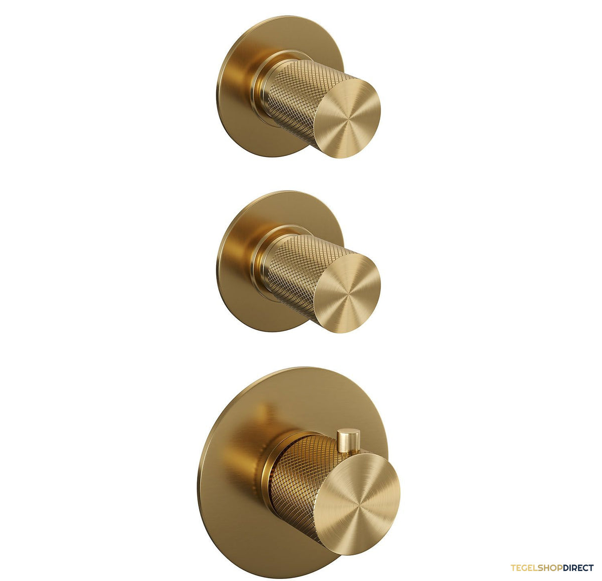 Regendoucheset Inbouw Brauer Gold Carving Thermostatisch 30cm met Wandarm, Glijstang en Handdouche 3-Standen Losse Stopkranen Geborsteld Goud – afbeelding 5