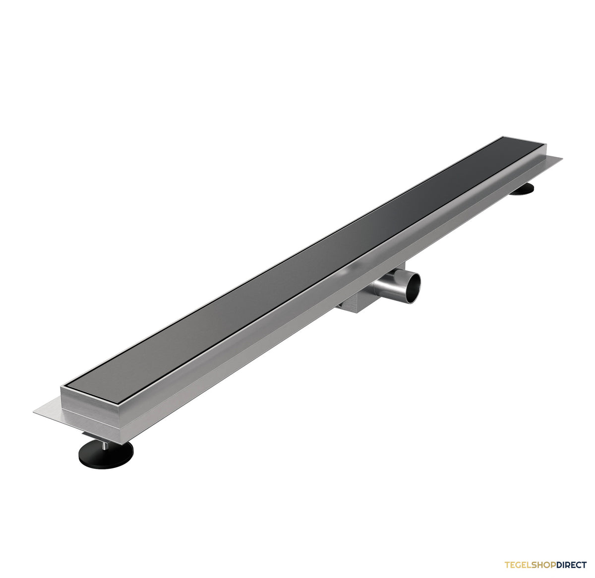 Douchegoot Brauer Gunmetal Edition Inclusief Vloerflens 100x7 cm Zero Tegelinlegrooster Omkeerbaar – afbeelding 3