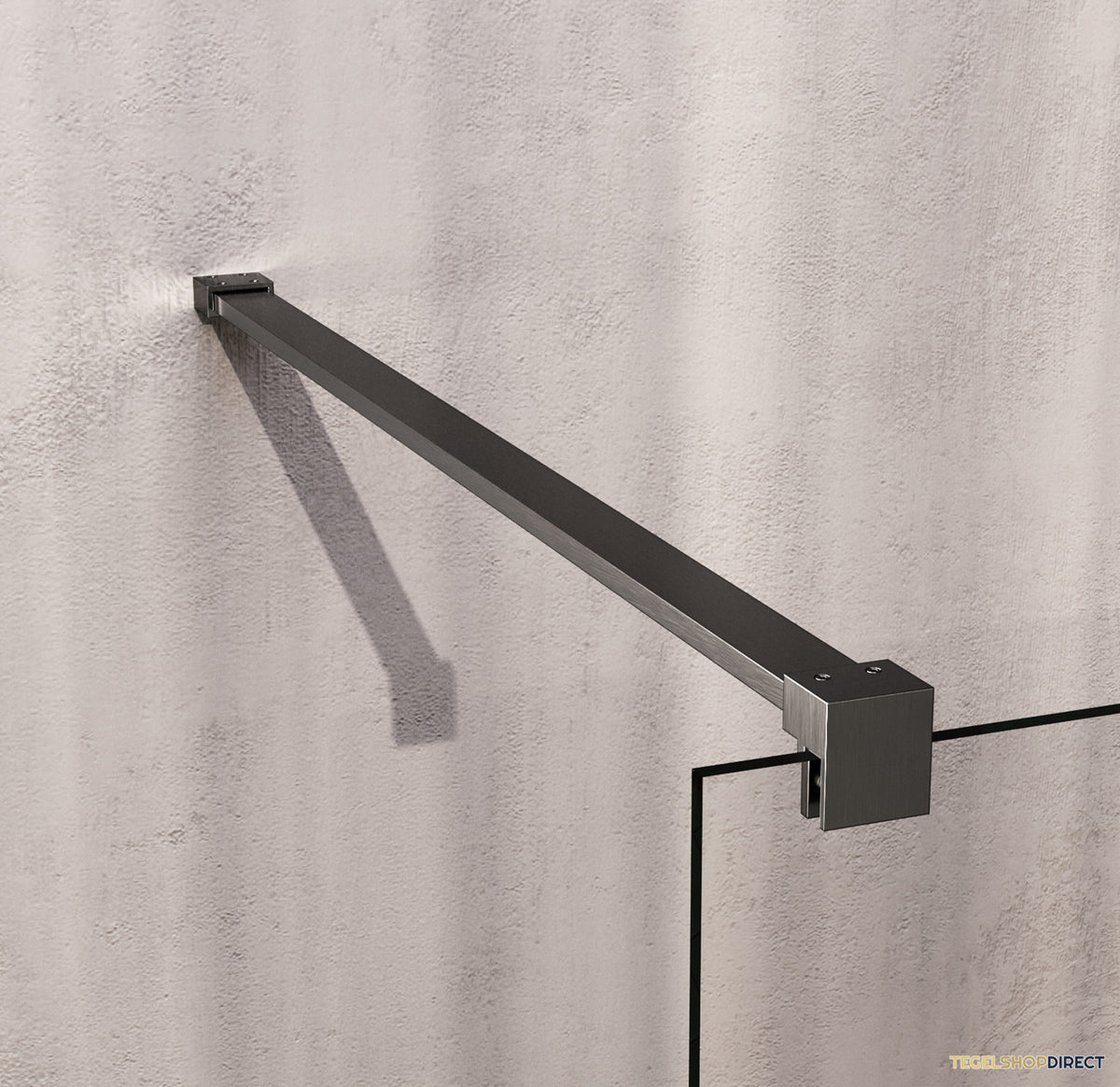 BRAUER Void Badwand 80x140 Helder Glas Incl. Glascoating PVD Gunmetal Geborsteld – afbeelding 4