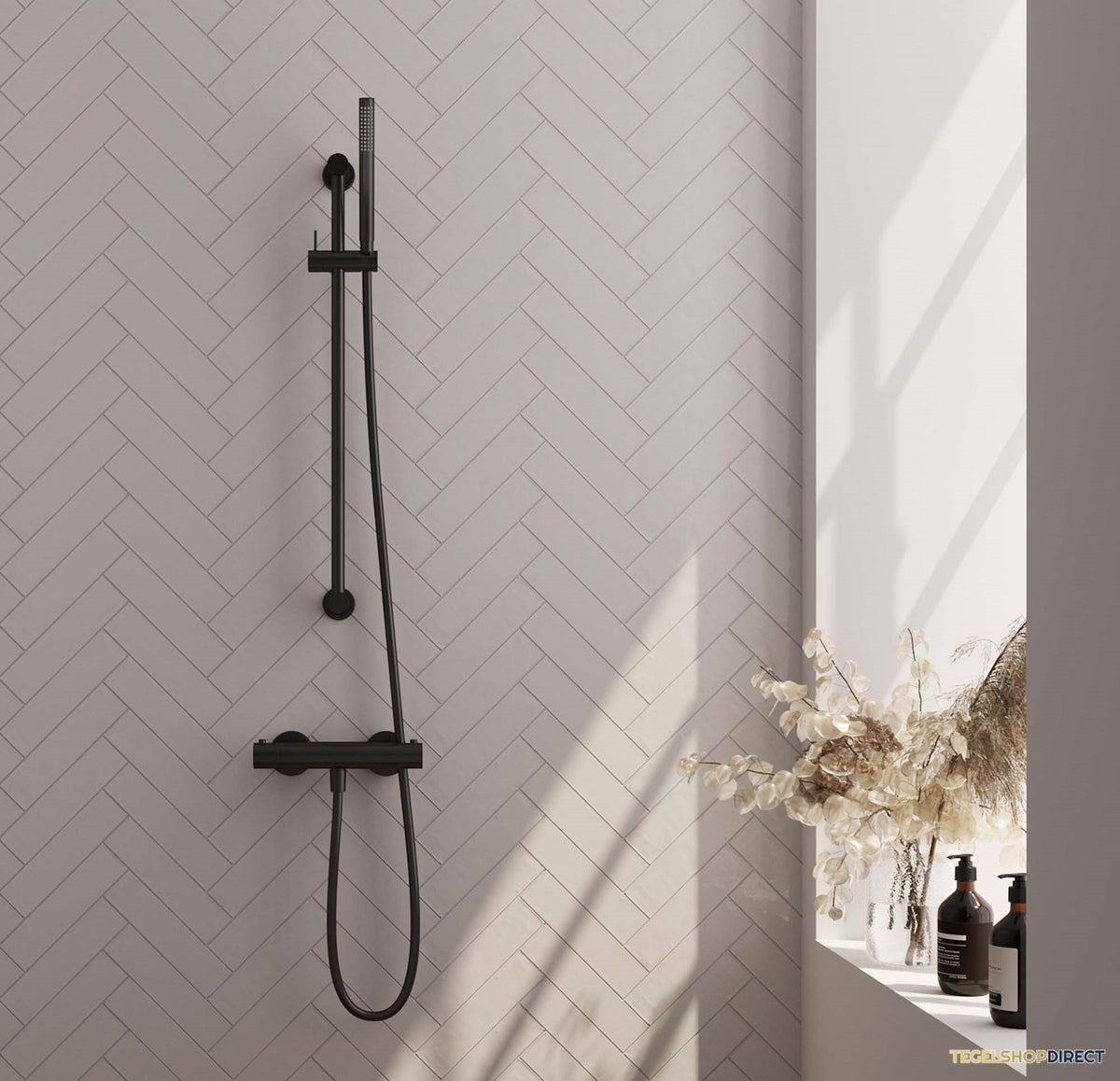 Douchekraan Opbouw Brauer Black Edition Met Glijstang Mat Zwart (Keuze Handdouche)