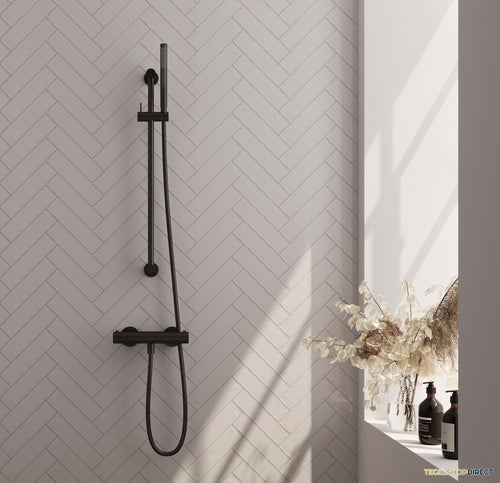 Douchekraan Opbouw Brauer Black Edition Met Glijstang Mat Zwart (Keuze Handdouche)