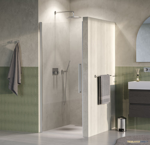 BRAUER Cosmic Nisdeur Draaiend 90x200 Omkeerbaar Helder Glas Incl. Glascoating PVD RVS-Kleurig Geborsteld