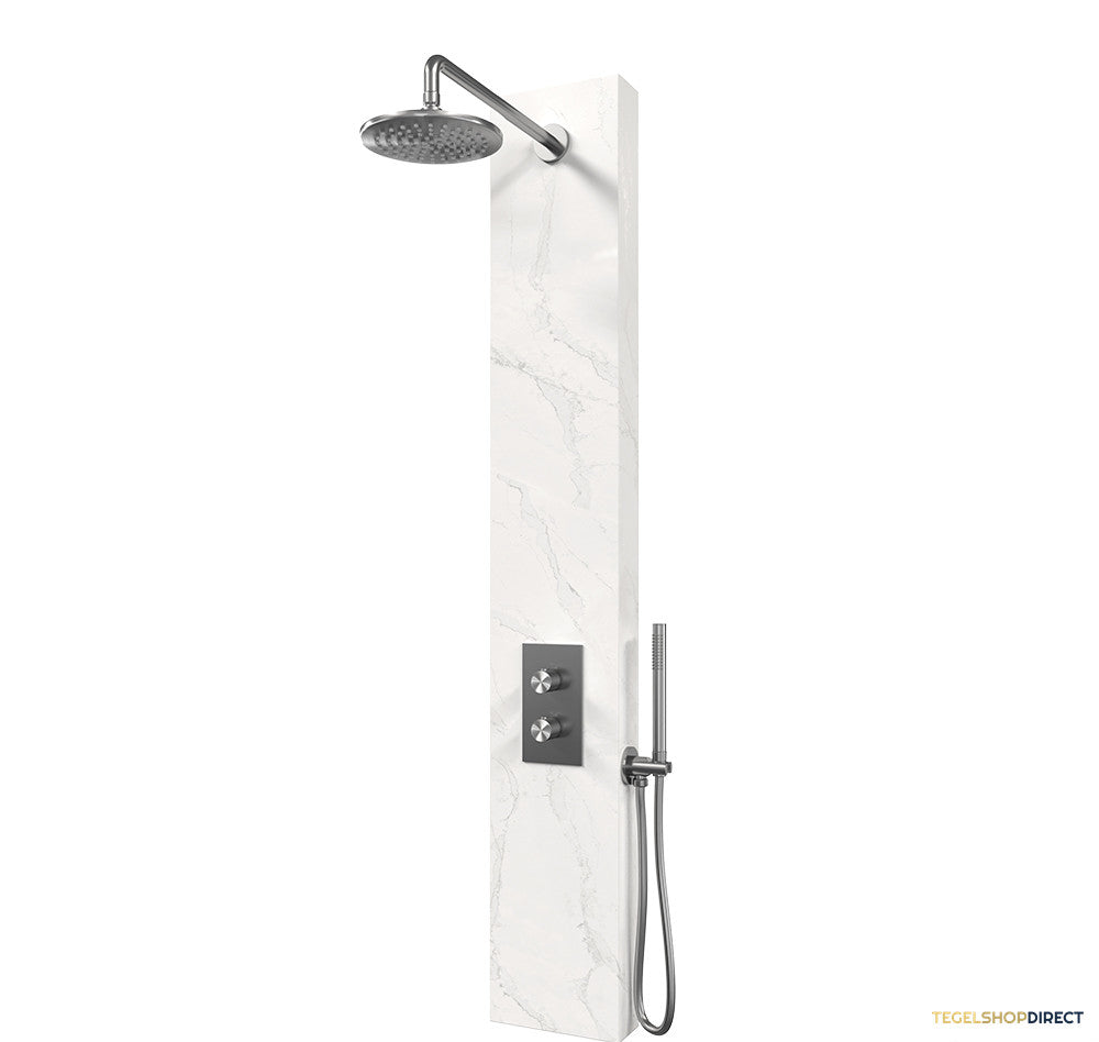 Thermostatisch Douchepaneel Brauer Brushed Edition  2-Weg Calacatta  SET 01 RVS