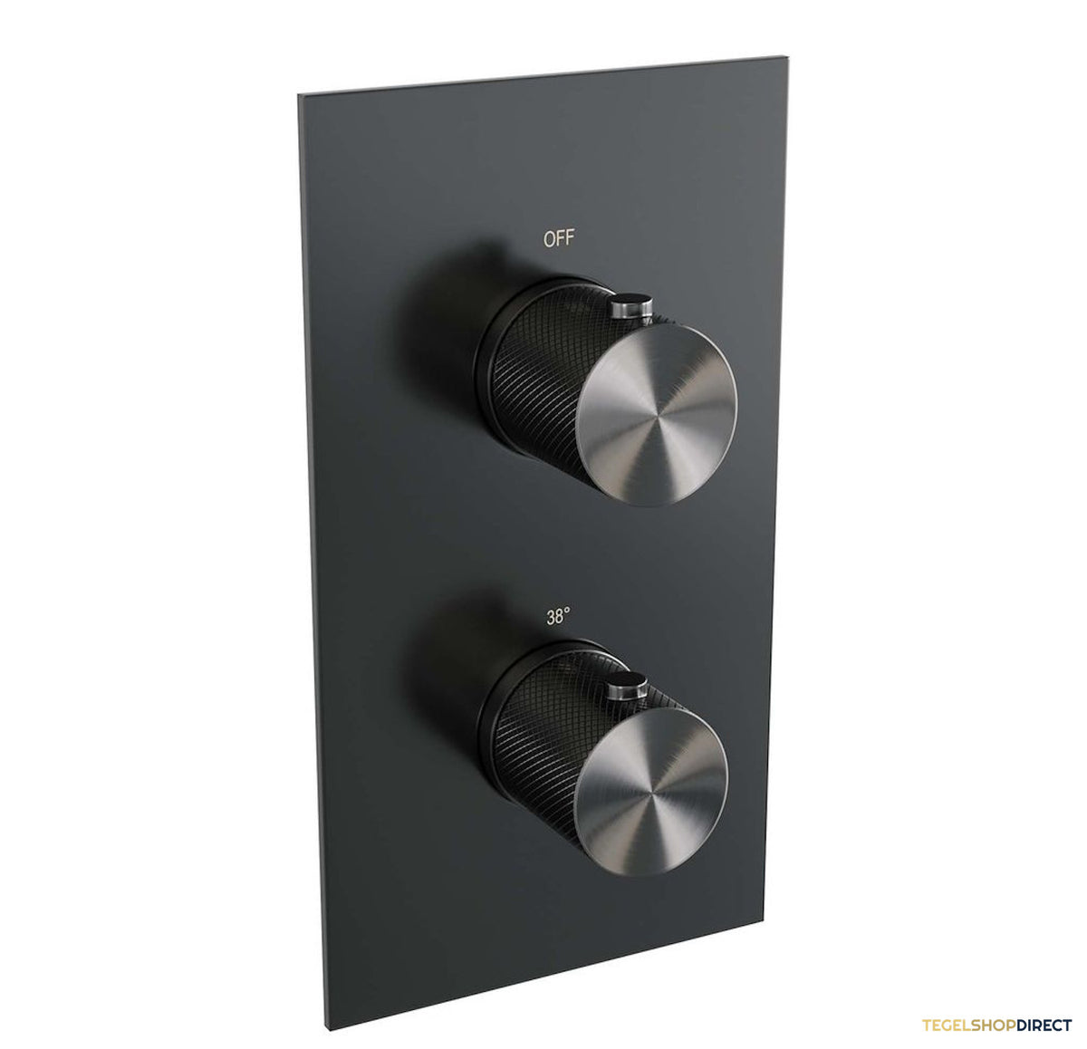 Thermostatische Inbouwdoucheset Brauer Carving Rechthoekige Afdekplaat Gunmetal (Alle Opties) – afbeelding 3