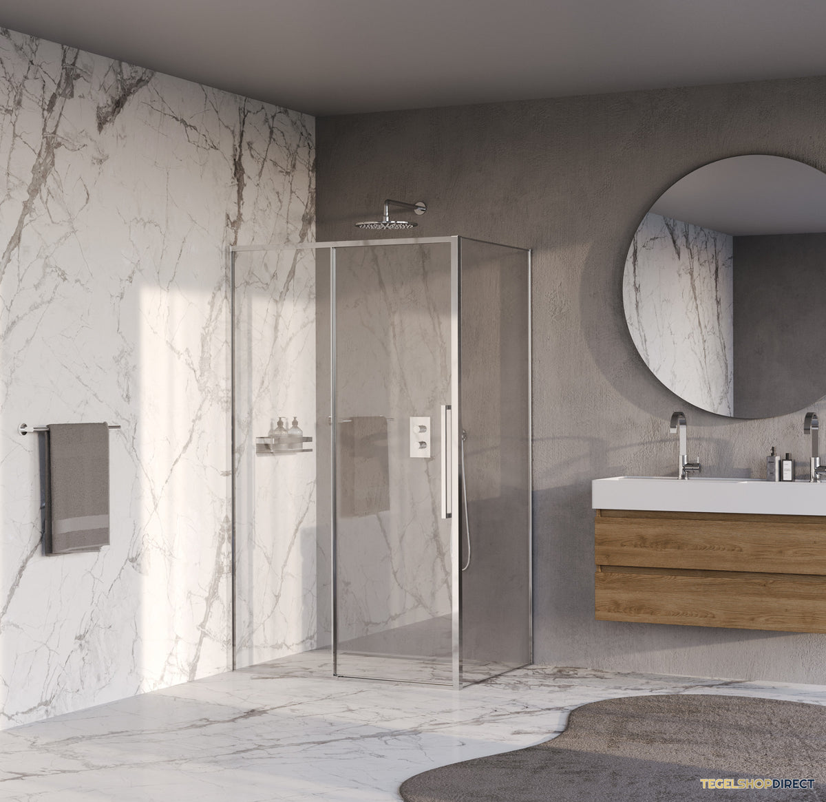 BRAUER Galactic Douchecabine Met Schuifdeur 120x90x200 Omkeerbaar Helder Glas Incl. Glascoating Chroom – afbeelding 2