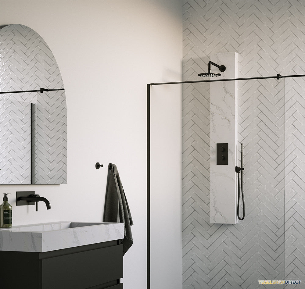Thermostatisch Douchepaneel Brauer Black Edition 2-weg Calacatta Black SET 01 – afbeelding 2